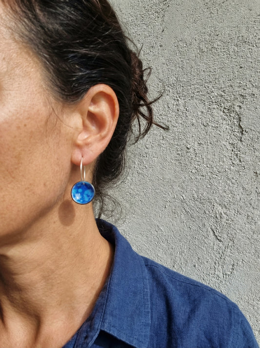 Debbie emaljörhängen blå