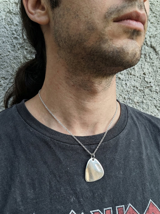 Plektrumhalsband i silver