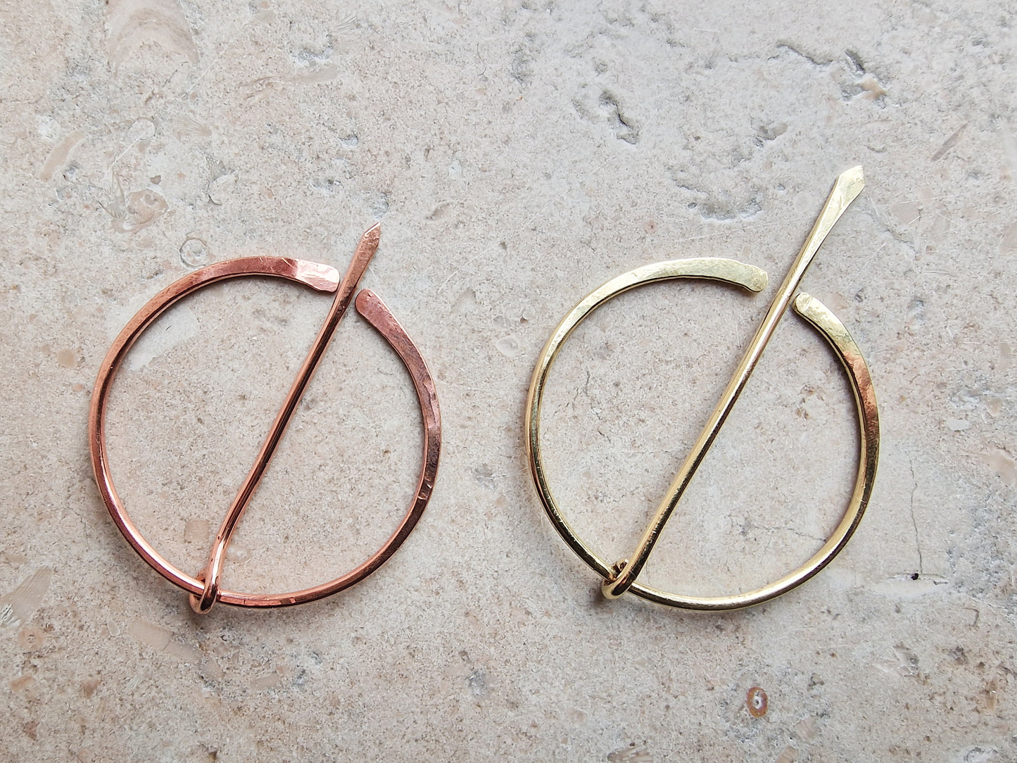 Shawl fastener - brass or copper