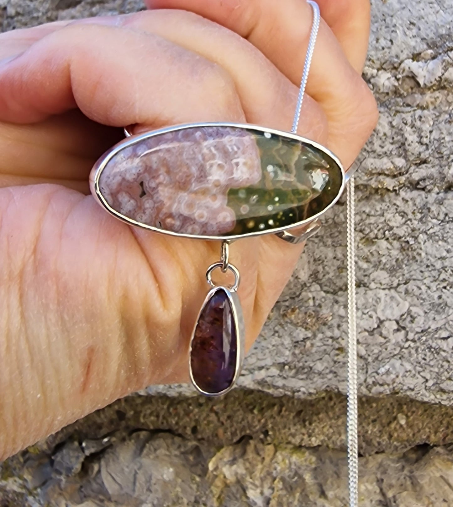Halsband med Ocean jasper