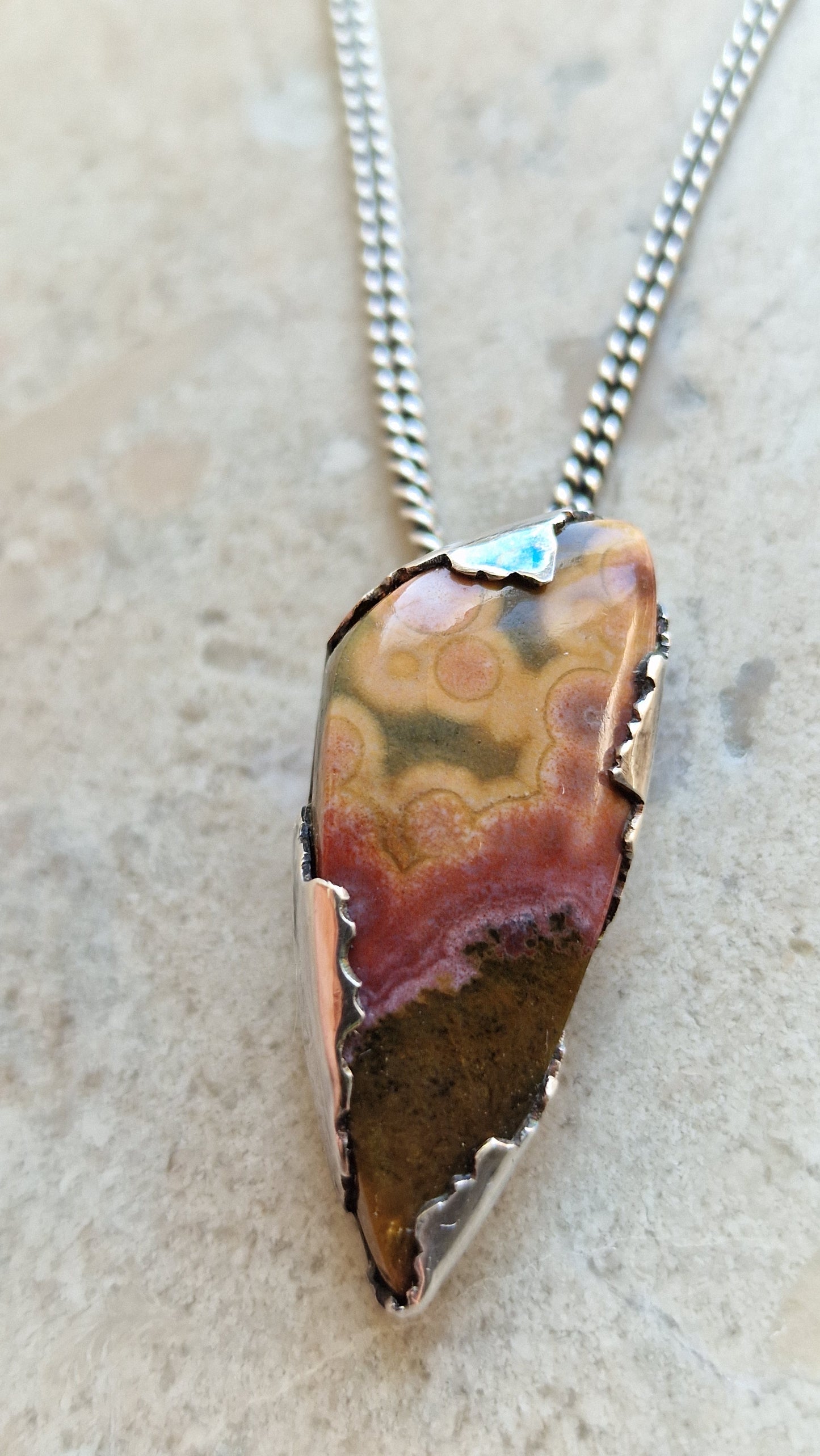 Handgjort halsband med ocean jasper