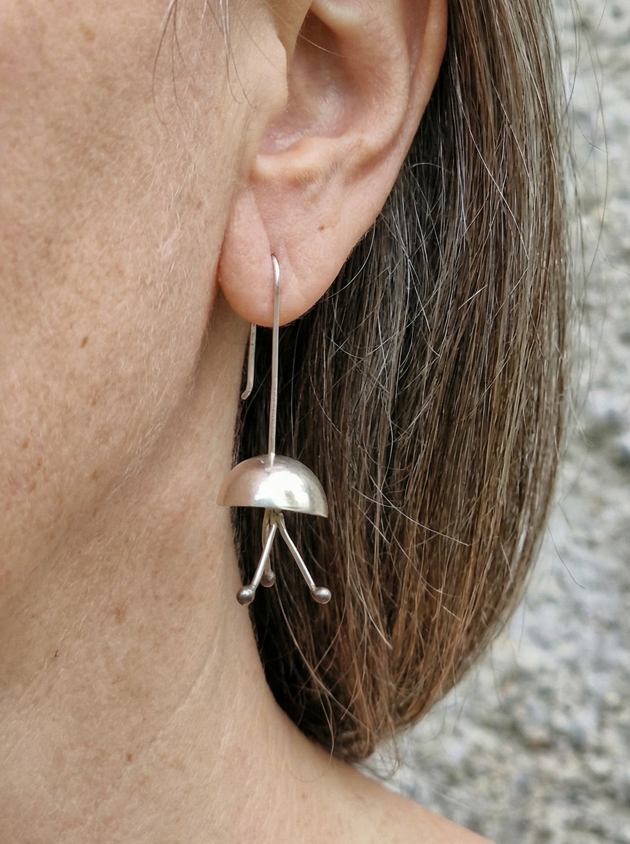 Josefin jellyfish flower earrings - Sterling silver