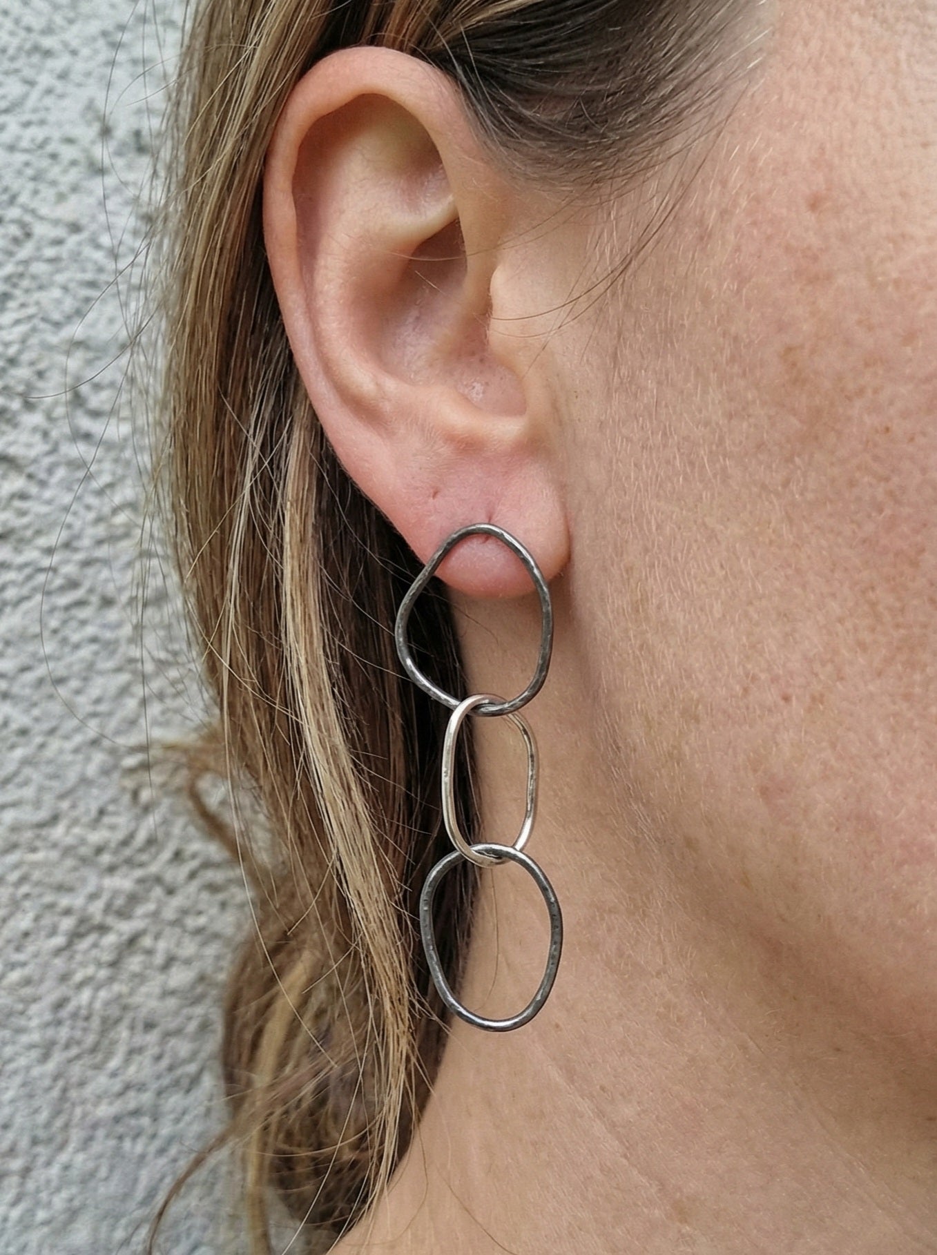 Debbie chain earrings large - Sterling silver