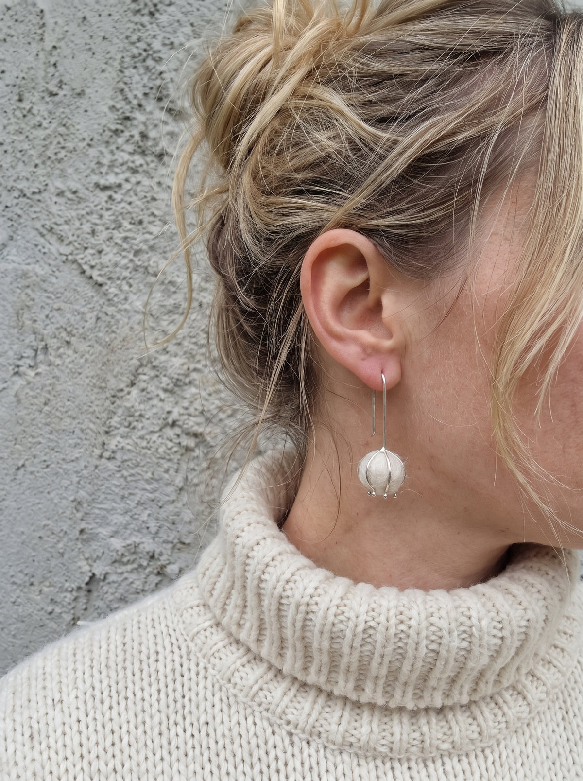 Josefin ull-örhängen - Sterling silver